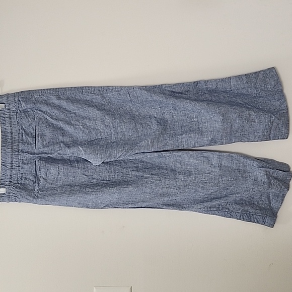 NWT Athleta Cabo 100%  Linen Wide Leg Pants Womens Sz 4 Blue Boho Zipper Pocket - Picture 11 of 16